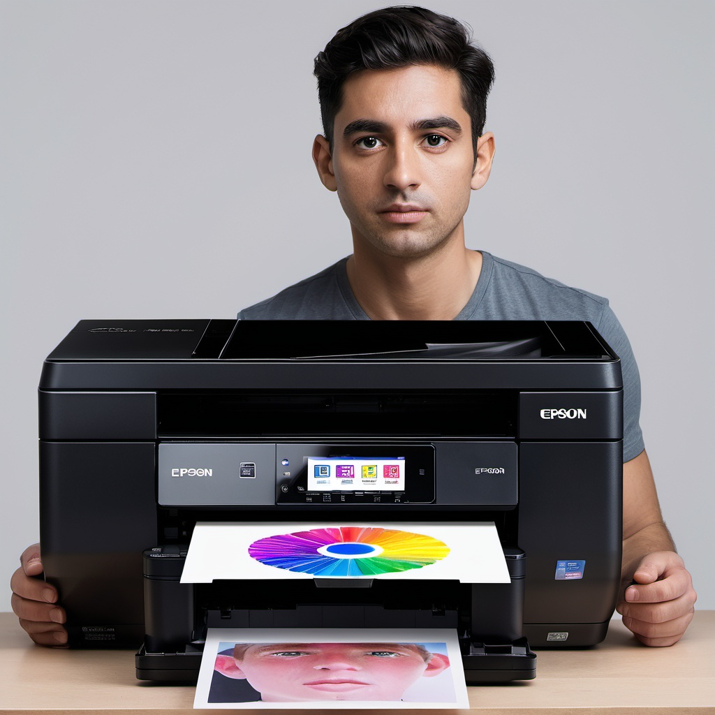 Imagem de impressora Epson sendo consertada