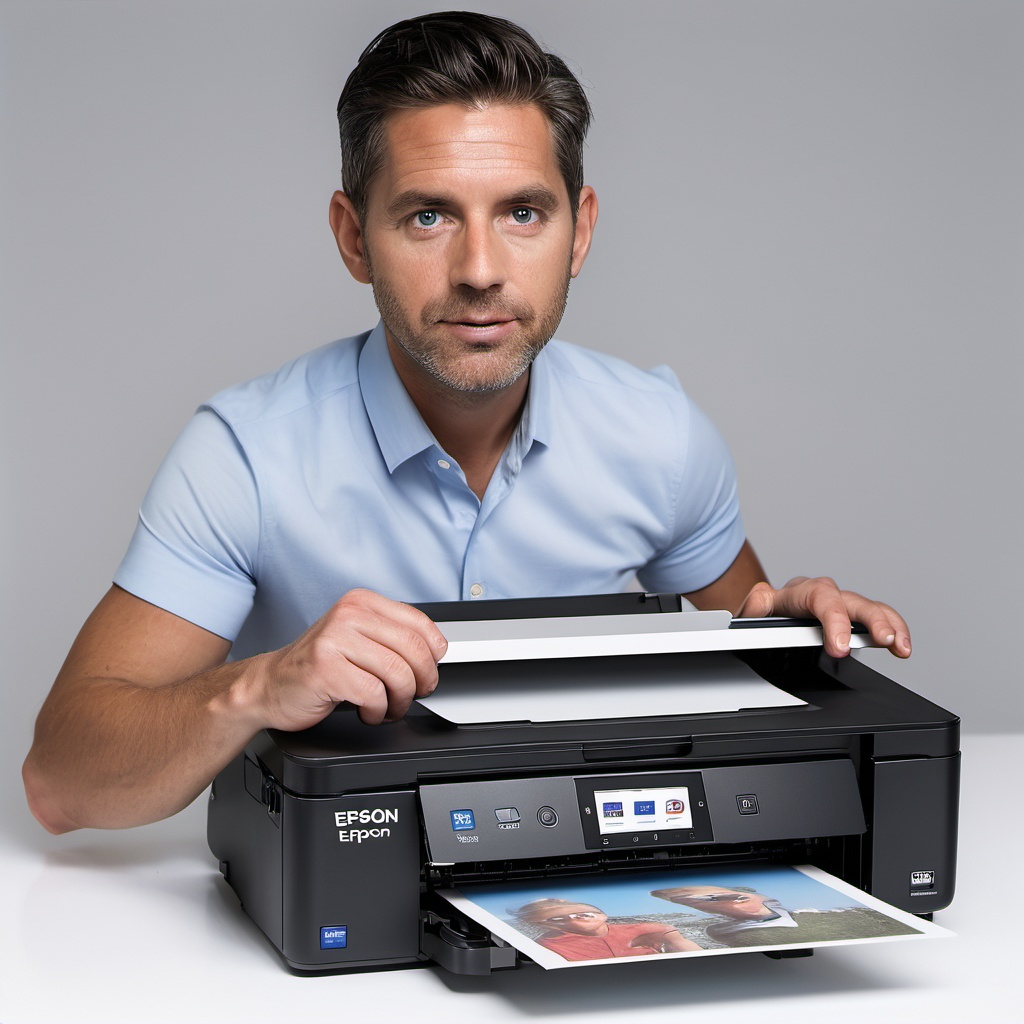 Imagem de impressora Epson sendo consertada